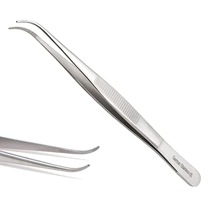 Lab Tweezers High Precision Forceps, Fine Strong Curved Point Tweezers, Stainless Steel (5.5 Inch) - size: 5.5 Inch