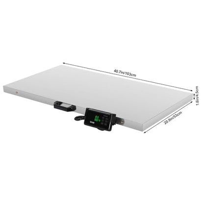 TUFFIOM 1100Lbs x 0.2Lbs Postal Digital Livestock Scale, Electronic Stainless Steel Platform Heavy Duty Vet Animal Scale,Dog Pig Goat Sheep Scale, Silvery - color: Silver