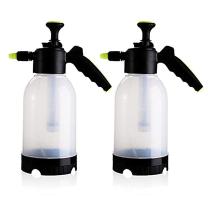 2 Pack 0.5 Gallon Hand held Garden Sprayer Pump Pressure Water Sprayers, Multi-Purpose Hand Sprayer for Lawn, Garden, Safety Valve Adjustable Nozzle