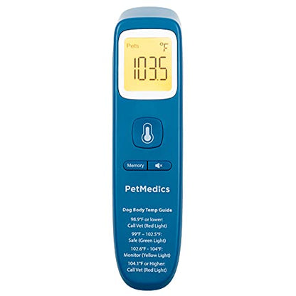 PetMedics by iHome Dog Thermometer for Pets Ear or Belly No Contact Scan - Large Number Digital Lit Display - Batteries Included - Canine and Pet Fever Detection