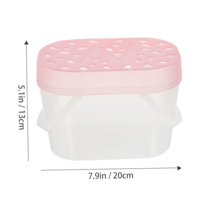 ERINGOGO 2pcs Small Pet Carriers Plastic Hamster Boxes Turtle Containers Medium Size Pink Portable Travel Reptile Holders for Outdoor Use