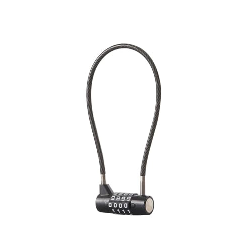 Combination Lock Cable Lock with 4 Digits Cabinet Lock 5.5" Twist Length 5.5" Durable Cable Ideal for lockers, Gym, Fence, Toolbox, case, hasp Storage and Outdoor (11" Cable Length) - size: 5.5" Black