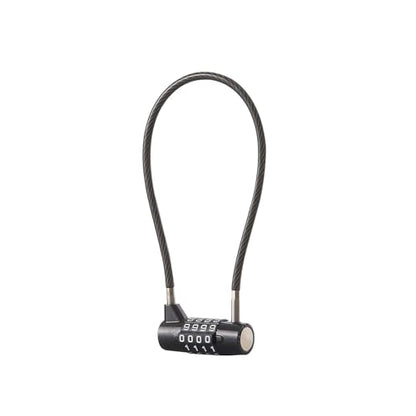 Combination Lock Cable Lock with 4 Digits Cabinet Lock 5.5" Twist Length 5.5" Durable Cable Ideal for lockers, Gym, Fence, Toolbox, case, hasp Storage and Outdoor (11" Cable Length) - size: 5.5" Black