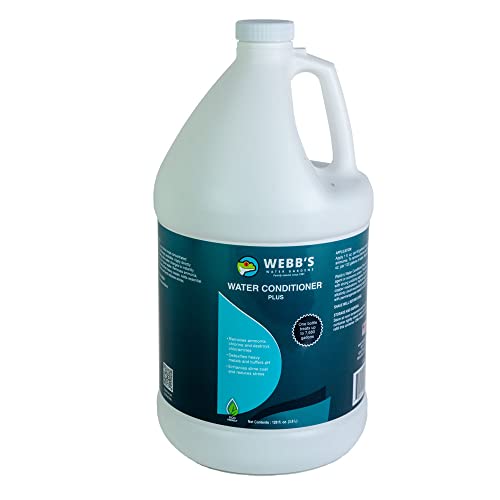 Webbs Water Gardens Water Conditioner Plus - Fish Safe, Heavy Metal Detoxifier and Dechlorinator for Freshwater and Marine Aquatics - 128 Fluid Ounces