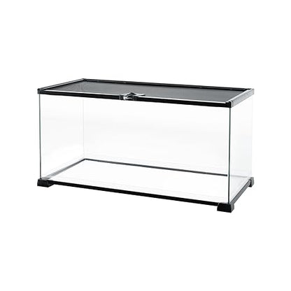 REPTI ZOO Full Glass 15 Gallon Reptile Tank, Medium Reptile Terrarium 24" X 12" X 12" for Gecko Hermit Crab Hognose Snake etc, Top Screen Ventilation & Feeding - size: 24"W X 12"D X 12"H (15 Gallon)