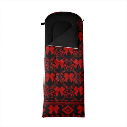 Erosebridal Hawk Moth Sleeping Bags Adults Cold Weather Aztec Backpacking Camping Blanket Hiking Sleeping Wrap Sleep Bag - color: Red Aesthetic Bow