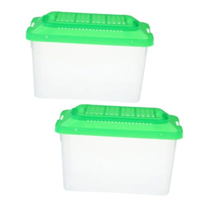 2pcs Portable Handheld Fish Tank Transparent Pet Container for Travel Durable Aquarium Breeding Carrier for Goldfish Turtles and Small Reptiles Compact Design for