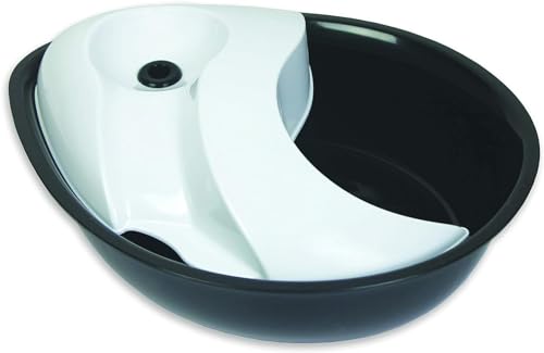 Pioneer Pet Raindrop Fountain, Pet Drinking Fountains (60 oz., Plastic -Black & White) - color: Plastic (Black & White)