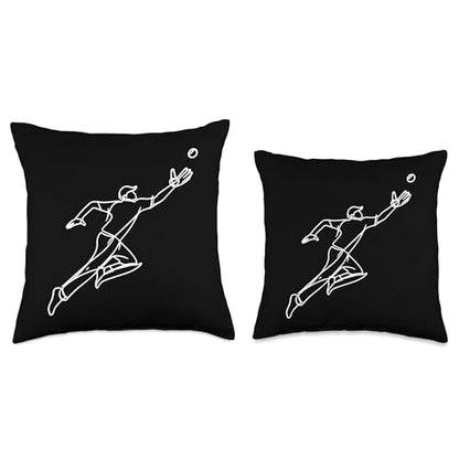 Cricket Keeper Drawing Throw Pillow - size: 18x18