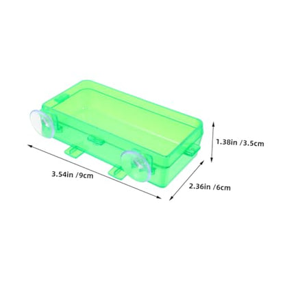 HANABASS Reptile Feeder Bowl Suction Cup Food Dish for Bearded Dragon Gecko Snake Insect Water Feeder - color: Light Green, size: 9.00X6.00X3.50CM