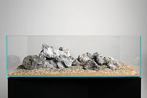 Seiryu Stone Natural Aquascaping Rock 36lb Planted Aquarium Iwagumi | Bluish veined texture; iwagumi aquascape - size: 07 Seiryu Stones(3-11inch,36lbs)