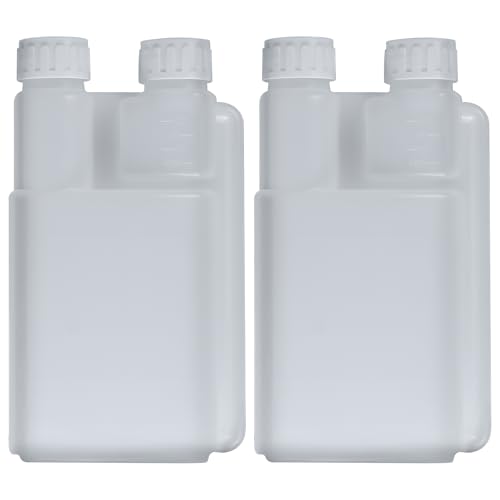 2 Pack Standard Squeeze Shot Bottle with 16oz Measuring Bottle 0.84oz(25ml) Shot Glass Chamber Dispenser for Bars and Mixologists, Travel, Outdoor,HDPE Portable Plastic Flask - size: 2 pack