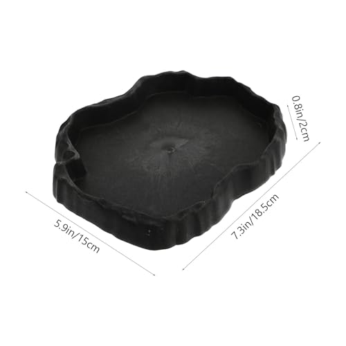 Cabilock Reptile Food and Water Bowl Gray Practical Gecko Feeder Escape-Proof Pet Feeding Dish for Lizards Frogs and Spiders in Terrariums