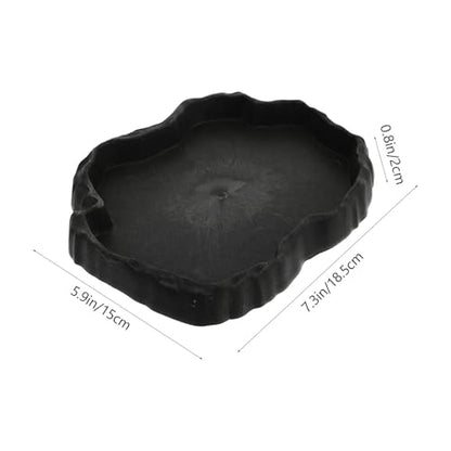 Cabilock Reptile Food and Water Bowl Gray Practical Gecko Feeder Escape-Proof Pet Feeding Dish for Lizards Frogs and Spiders in Terrariums