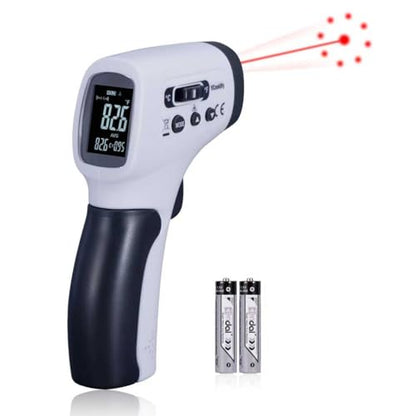 Temperature Gun for Meat,Automotive Infrared Thermometer Gun with Ring Laser DS12:1,Digital Thermal Gun with Adjustable Emissivity&High/Low Alarm,-58~1400℉IR Temp Gun for Engine,Brakes&HVAC - color: Gray