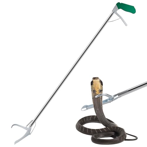 52" Extra Long Snake Tongs Reptile Grabber Reacher Catcher | Stainless Steel & Wide Jaw Pick-up Handling Tool for Outdoor, Garden, and Emergency Use - size: 52 Inch