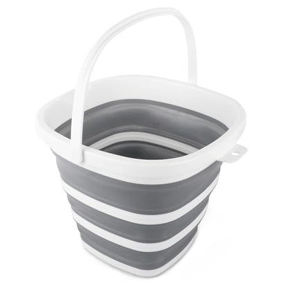 10L Collapsible Bucket for Cleaning, Portable Ice Bucket Water Pail for Space Saving, Foldable Sand Buckets with Handles for House Bathroom, Plastic Tub Sink Camping Wash Basin RV Essentials - size: 10L