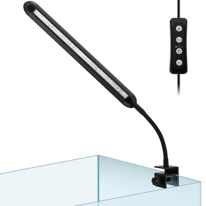 hygger 8-19 Gallon Clip-on Aquarium Light with White Blue Red LEDs Fish Tank Lighting Built-in Timer 5 Brightness Levels 14W - size: 14W