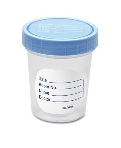 Medline Basic Specimen Containers, Sterile, Latex-Free, Polypropylene, 4.5-oz Capacity (Pack of 100)