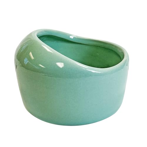 Exotic Nutrition No-Tip Ceramic Feed Station - Durable Ceramic & No Escape Feed Dish - Hamsters, Hedgehogs, Chinchillas, Rats, Ferrets, Guinea Pigs, Rabbits, Squirrels, and Reptiles (Green) - color: Green