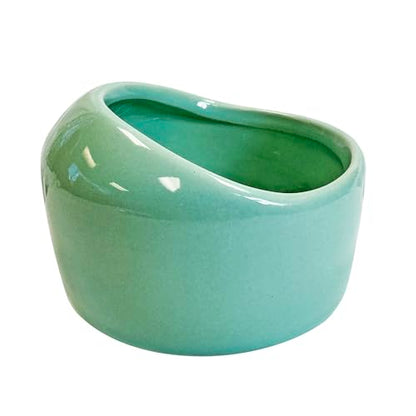 Exotic Nutrition No-Tip Ceramic Feed Station - Durable Ceramic & No Escape Feed Dish - Hamsters, Hedgehogs, Chinchillas, Rats, Ferrets, Guinea Pigs, Rabbits, Squirrels, and Reptiles (Green) - color: Green