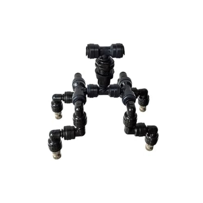 Reptile Adjustable Watering Fogger Mister With Quick-attach Nozzle（0.3mm) Connect With 1/4'' Pipe 1/2/3/4 Head(4-Head Black) - color: 4-Head Black