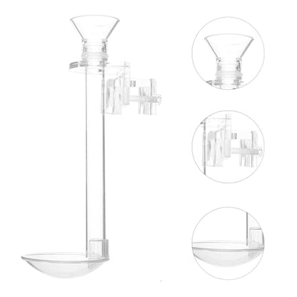 ibasenice Aquarium Fish Feeder Tube with Suction Cup, Acrylic Shrimp Feeding Tool 15cm with Cleaning Brush for Fish Tank and Shrimp Tank Accessories