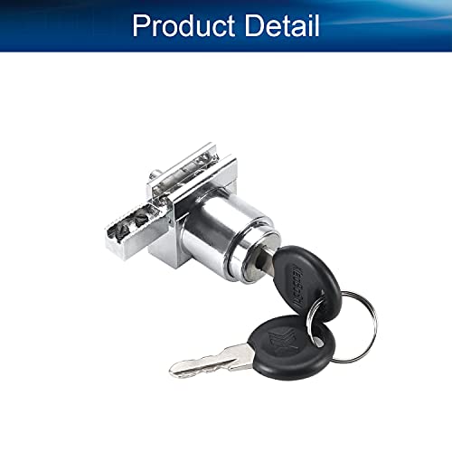 1pcs Keyed Alike Metal Sliding Glass Cabinet Lock for Glass Door Showcase Window, Zinc Alloy 1.73 inch Length Silver Tone - size: Single Door keyed alike