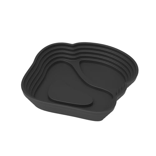 Natural Simulation Habitat Reptiles Soaking Pool with Step Design for Amphibians Turtles Feeding Bathing Dish Bowl Multiple Pet Drinking Bowl - color: Black