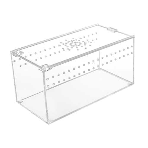 Reptile Terrarium Breeding Box Ventilated Container Enclosure for Lizards Terrapin Crayfish Snake- 20.3cmx10.2cmx10.2cm