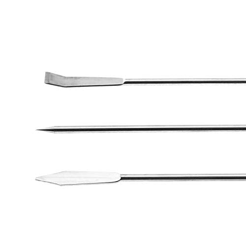 1 Set Stainless Steel Micro Lab Sampling Scoop Spatulas Combination Reagent Spoon Laboratory Supplies (Pack of 4)