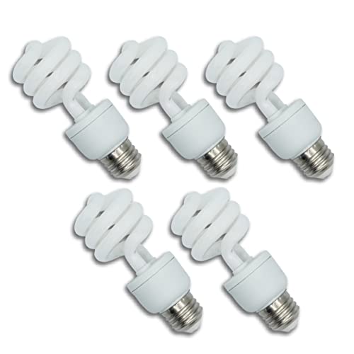 15 Watt UVB Reptile Light 5.0 15W Spiral Reptile Heat - 5 Pack | Terrarium Light Bulbs Turtles · Gecko · Tortoise · Snake · Lizard · Chameleons · Insects 120V - color: Uvb 5.0, size: 5 Count (Pack of 1)