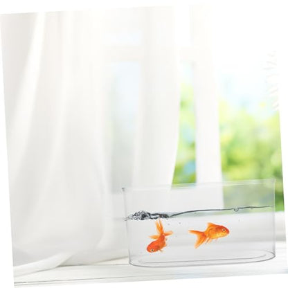 YARNOW Desktop Transparent Plastic Aquarium Shatterproof Betta Fish Tank for Turtle Reptile Shrimp and Crab Habitat Easy to Clean Compact Design for Home Office