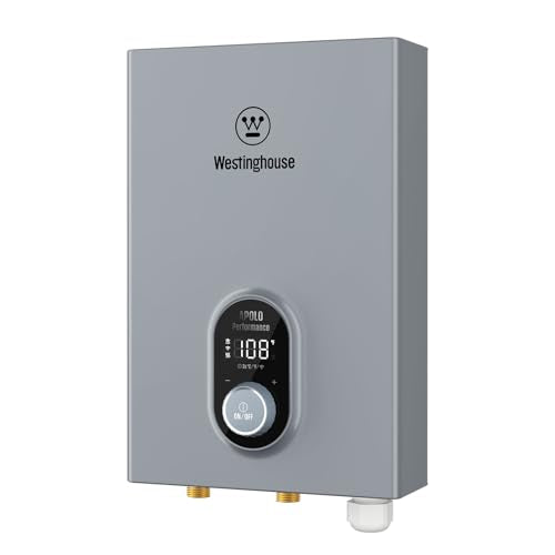 Westinghouse Wifi Tankless Water Heater Electric,14kW 240V,2 Point Use,Gray | Max 3.38GPM, 86-140℉ Temp.Range, ETL Certified, Space-Saving, Smart Wifi Compatible with Alexa & Google Home - color: Gray 14
