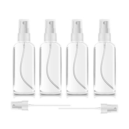 4 Pack Small Spray Bottles 1oz Clear Plastic Empty Refillable Mini Spritzer | Water Essential Oils Perfume Atomizer Spray Bottle, Fine Mist Travel Size Spray Bottles for Face Cleaning Gardening Skin Care - color: 4 Pack, size: 1 Ounce