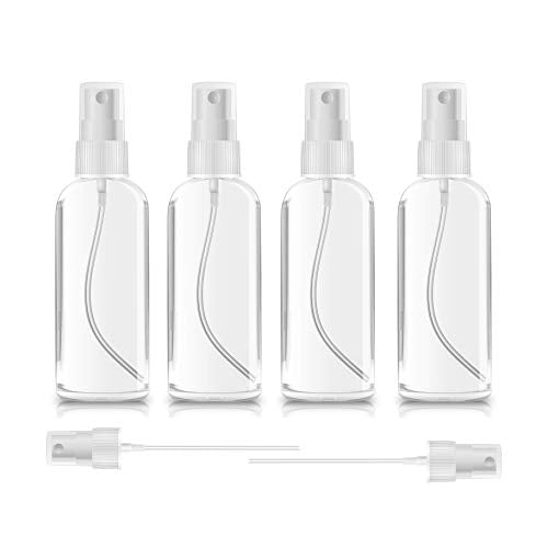 4 Pack Small Spray Bottles 1oz Clear Plastic Empty Refillable Mini Spritzer | Water Essential Oils Perfume Atomizer Spray Bottle, Fine Mist Travel Size Spray Bottles for Face Cleaning Gardening Skin Care - color: 4 Pack, size: 1 Ounce