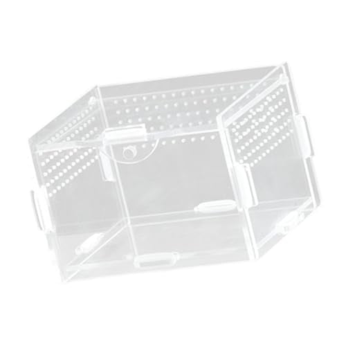 Pet Terrarium Acrylic Reptiles Cage House with Airflows Holes Front Opening Enclosure for Watching Simple Pet Observation Habitat Box - size: 8X7X10 horizontal