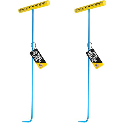 T&T Tools 36-Inch Handy Hook Lifting Tool - 3/8" Single Hook End - 2 Pack | Solid Steel Construction, Heavy Duty Lifting, Septic Tank Riser, Grates, Storm Drains, Pallet Pulling, Bright Blue Finish - size: 2 Pack - 36 Inch Handy Hook - Single Hook End