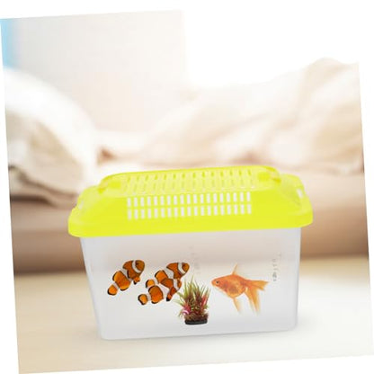 iplusmile Portable Handheld Aquarium for Turtles and Pets Transparent Fish Tank Lightweight for to and Transport Animals - size: 15x11cm