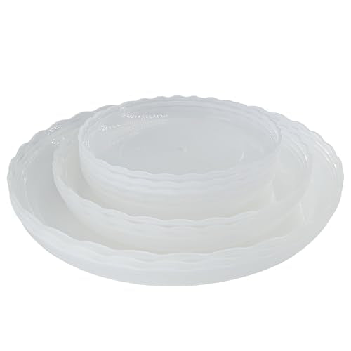 12Pcs Clear Plant Saucer, 6 8 10 Inch Durable Plastic Plant Tray, Round Plant Pot Saucers, Drip Tray for Indoor and Outdoor Garden, Clear - color: Clear(6" 8" 10")
