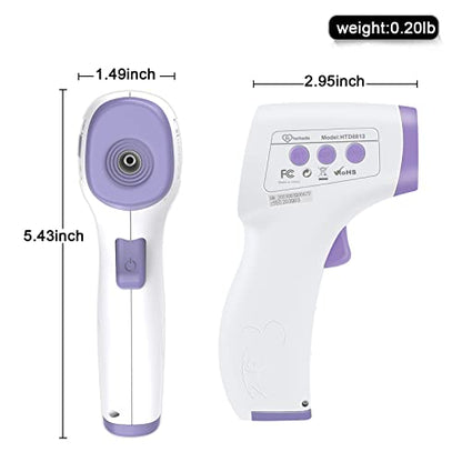 Digital Thermometer for Adults and Kids, No Touch Forehead Thermometer for Baby, 2 in 1 Body Surface Mode Infrared Thermometer with Fever Alarm and Instant Accuracy Readings - color: Purple