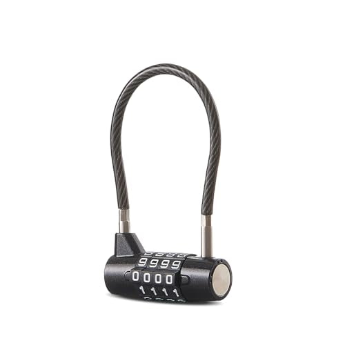 Combination Lock Cable Lock with 4 Digits Cabinet Lock with 3.5" Cable Length Twist 3.5" Length Durable Cable Ideal for lockers, Gym, Toolbox, Case Small Size (3.5") | twist to set durable fits cabinet case small size - size: 3.5" Black