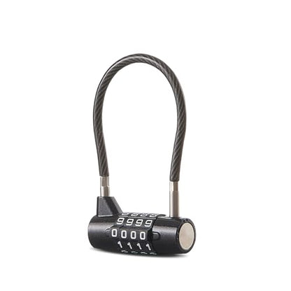 Combination Lock Cable Lock with 4 Digits Cabinet Lock with 3.5" Cable Length Twist 3.5" Length Durable Cable Ideal for lockers, Gym, Toolbox, Case Small Size (3.5") | twist to set durable fits cabinet case small size - size: 3.5" Black