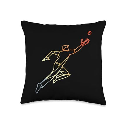 Cricket Keeper Sketch Vintage Look Throw Pillow - size: 16x16