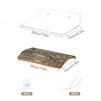 Turtle Basking Platform, Floating Natural Tree Bark Climbing Platform Baby Tortoise Resting Terrace for Frogs, Terrapins, Tank Accessory