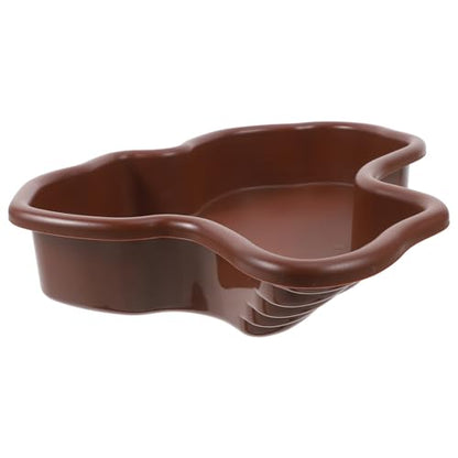 Large Reptile Bathing Pool and Tortoise Water Dish Plastic Turtle Soaking Tub for Terrarium Habitat Reptile Feeding Bowl Suitable for Turtle and Tortoise Care