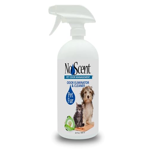 No Scent Pet Fur - Professional Dog & Cat Grooming Odor Eliminator & Coat Cleaner Between Bath Spray - Safe Natural Fast Microencapsulating Smell Remover and Fur Freshener for All Pets (32 oz) - size: 32 Fl Oz (Pack of 1)