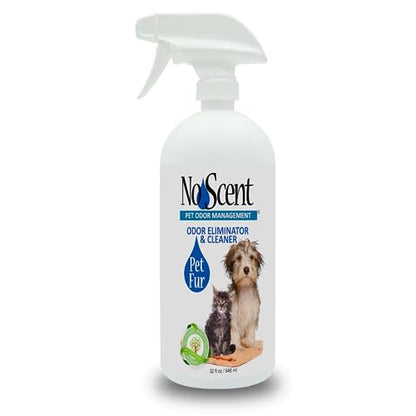 No Scent Pet Fur - Professional Dog & Cat Grooming Odor Eliminator & Coat Cleaner Between Bath Spray - Safe Natural Fast Microencapsulating Smell Remover and Fur Freshener for All Pets (32 oz) - size: 32 Fl Oz (Pack of 1)