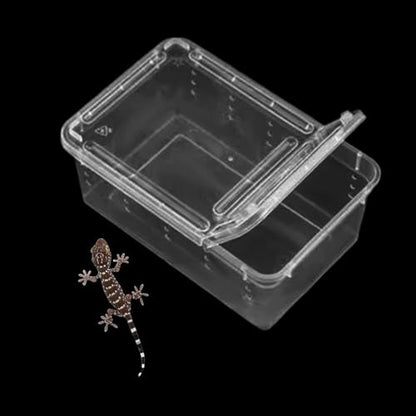 Reptile Feeding Box,Transparent Terrarium Habitat Cage Breeding Box Hatching Container for Gecko Animal Cricket Lizard, Style B - size: Style B