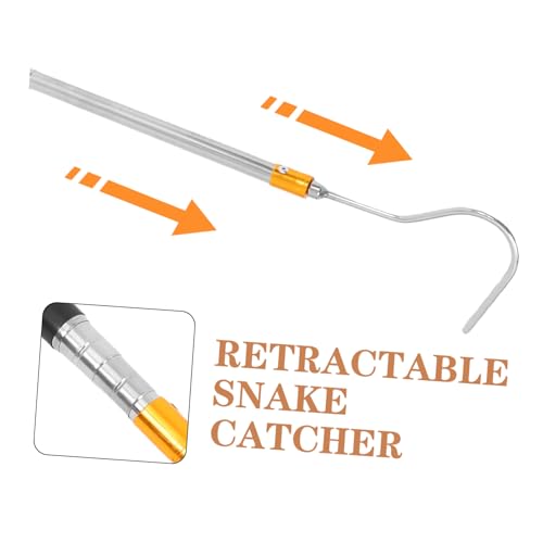 Kisangel 1.5m Telescopic Snake Catcher Tool Adjustable Stainless Steel Hook for Safe Handling of Snakes and Reptiles Portable Retractable Design for Versatile Use